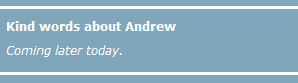 Kind words about Andrew