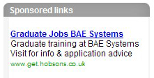 BAE jobs Google ad