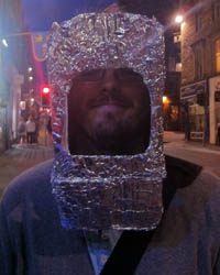 Me with a stupid tinfoil "space helmet" on